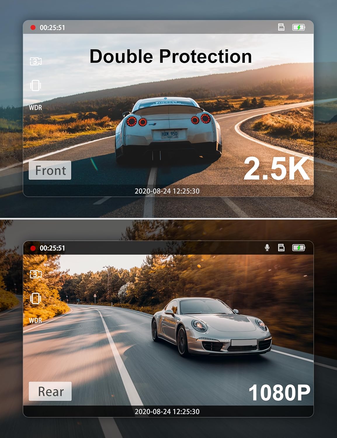 2.5K Dash Cam Front and Rear Camera with 32G SD Card, 1440P 170° G-Sensor, Night Vision, WDR 3.3 stars out of 103 reviews (3.3)| 103 ratings