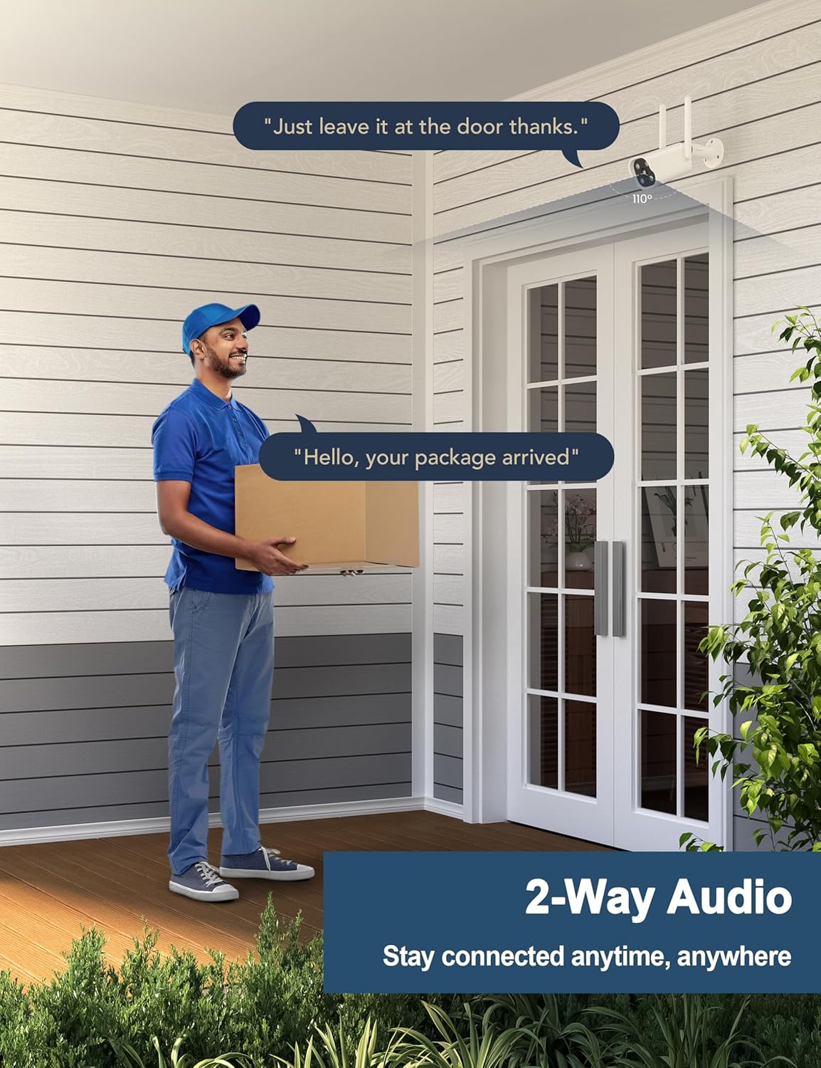 GK1 2K Wifi Outdoor Security Camera, 360° Camera With Full Color Night Vision, IP66 Waterproof, Auto-Tracking,APP control