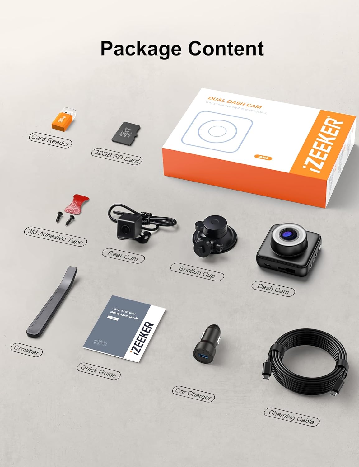2.5K Dash Cam Front and Rear Camera with 32G SD Card, 1440P 170° G-Sensor, Night Vision, WDR 3.3 stars out of 103 reviews (3.3)| 103 ratings