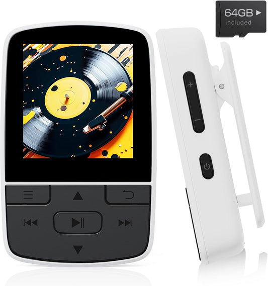 MP3 Player with Bluetooth 80GB, 5.2 HiFi Portable Music Player with FM Radio, Recorder, Pedometer, Stopwatch, Earphones Included Ideal New Gift