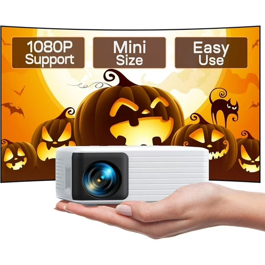 Mini Portable Projector 1080P LCD 3.0 Compatible with PC/Phone Projector，1 pack,5500 Lumens