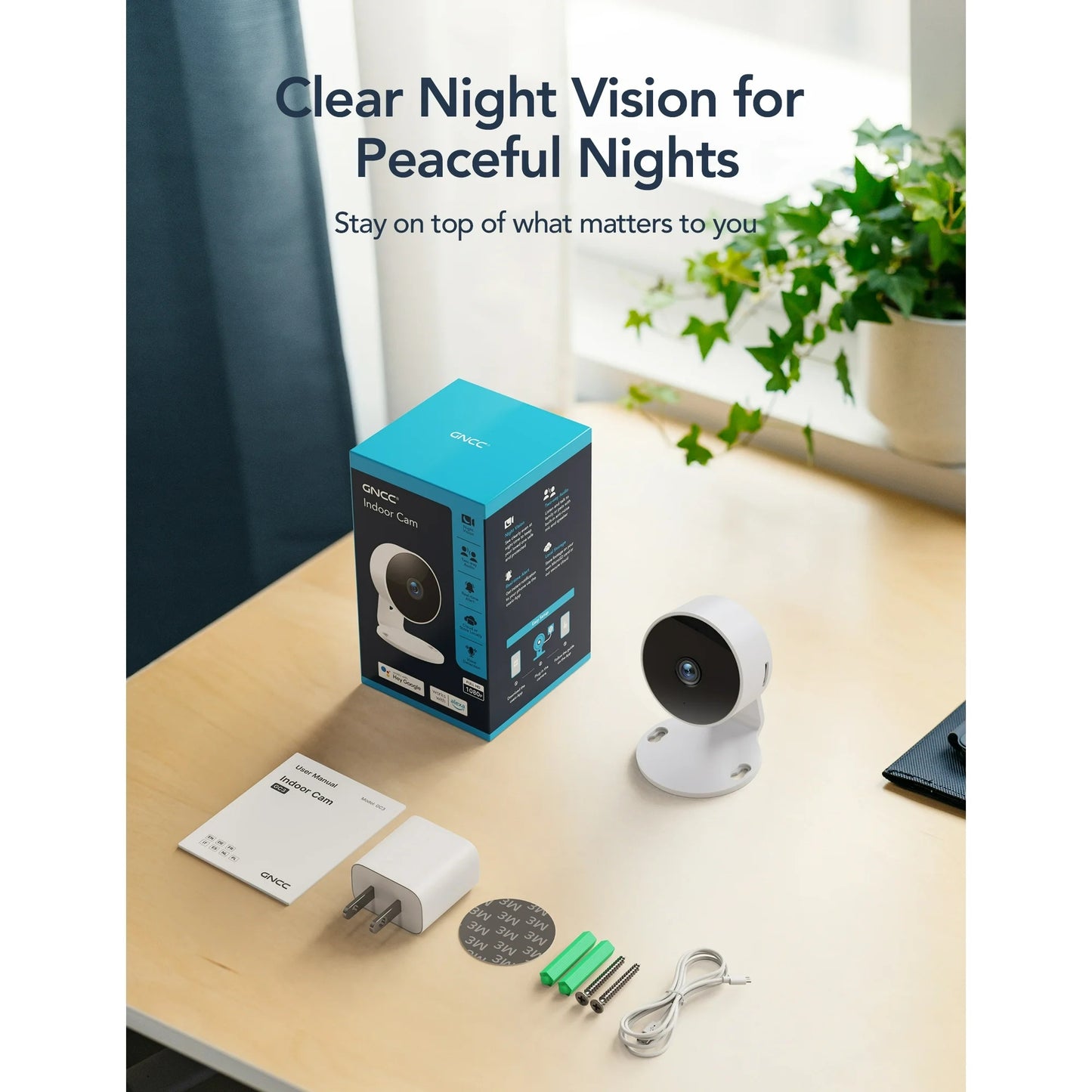 Security Camera, View Wifi Home Security Camera System 1080P with IP66 Weatherproof Motion Detection Night Vision 2-Way Audio