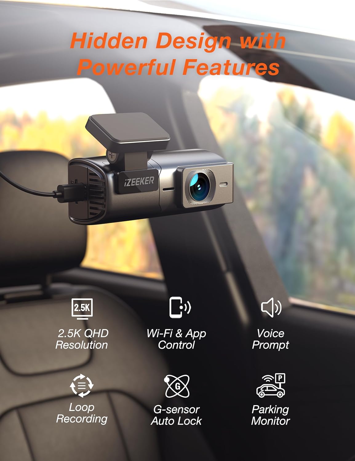 Dash Cam 1080P , DVR Car Driving Recorder, LCD Screen, 170° Wide Angle Mini Camera for Cars, Parking Monitor