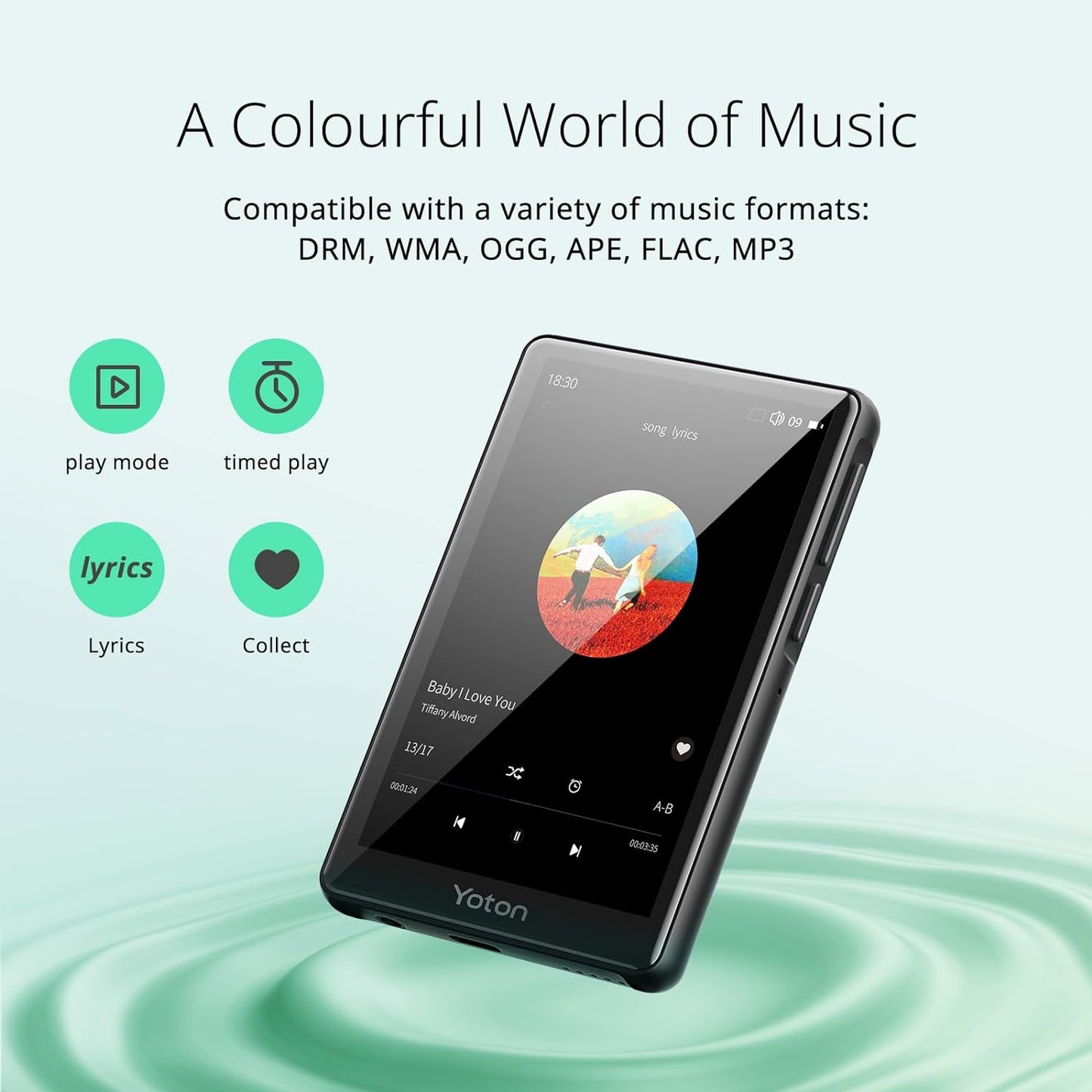 Cocobear MP3 Player with Bluetooth 5.2, 4-inch full Touchscreen, HIFI E-Books, E-Books, Notepad