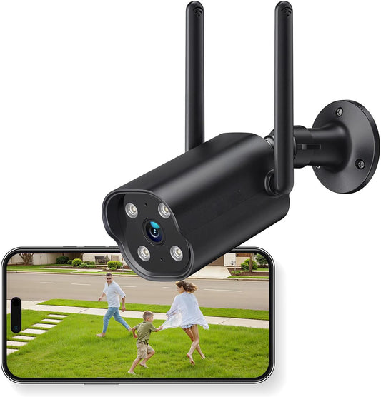 Wifi Outdoor Surveillance Cameras 2K ,PIR Motion Detection,Two-Way Audio, IP66 Waterproof & Night Vision