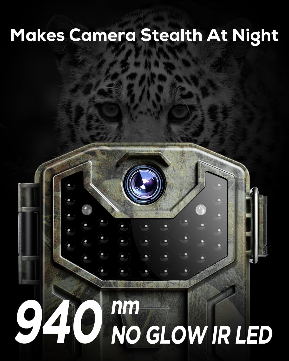 Cocobear Trail Cam 32MP 1080P Night Vision, 0.2s Trigger, IP66 Waterproof for Hunting & Wildlife Monitoring