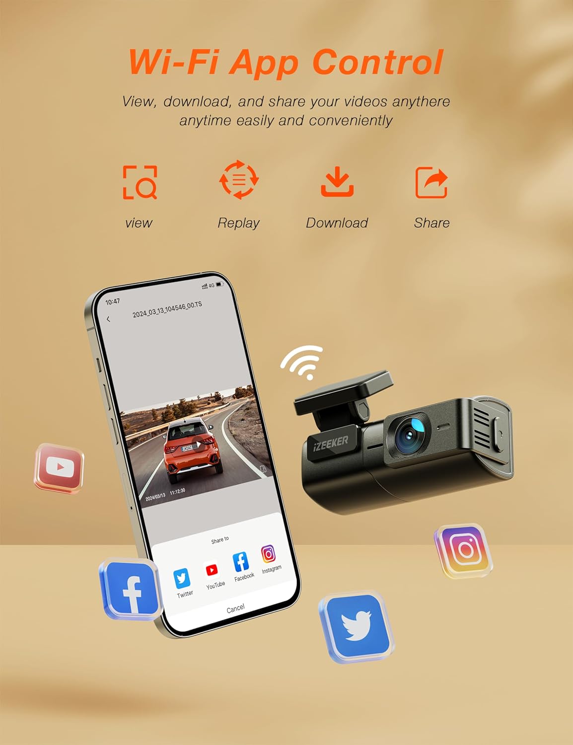 Dash Cam 1080P , DVR Car Driving Recorder, LCD Screen, 170° Wide Angle Mini Camera for Cars, Parking Monitor