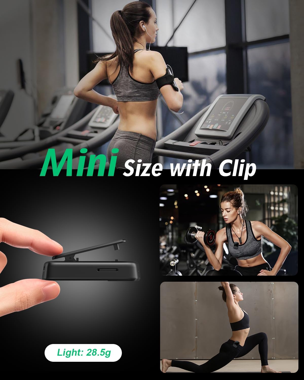 MP3 Player Bluetooth, 64GB HiFi Sound, Built-in Speaker, FM/Recorder/E-Book, Earphones