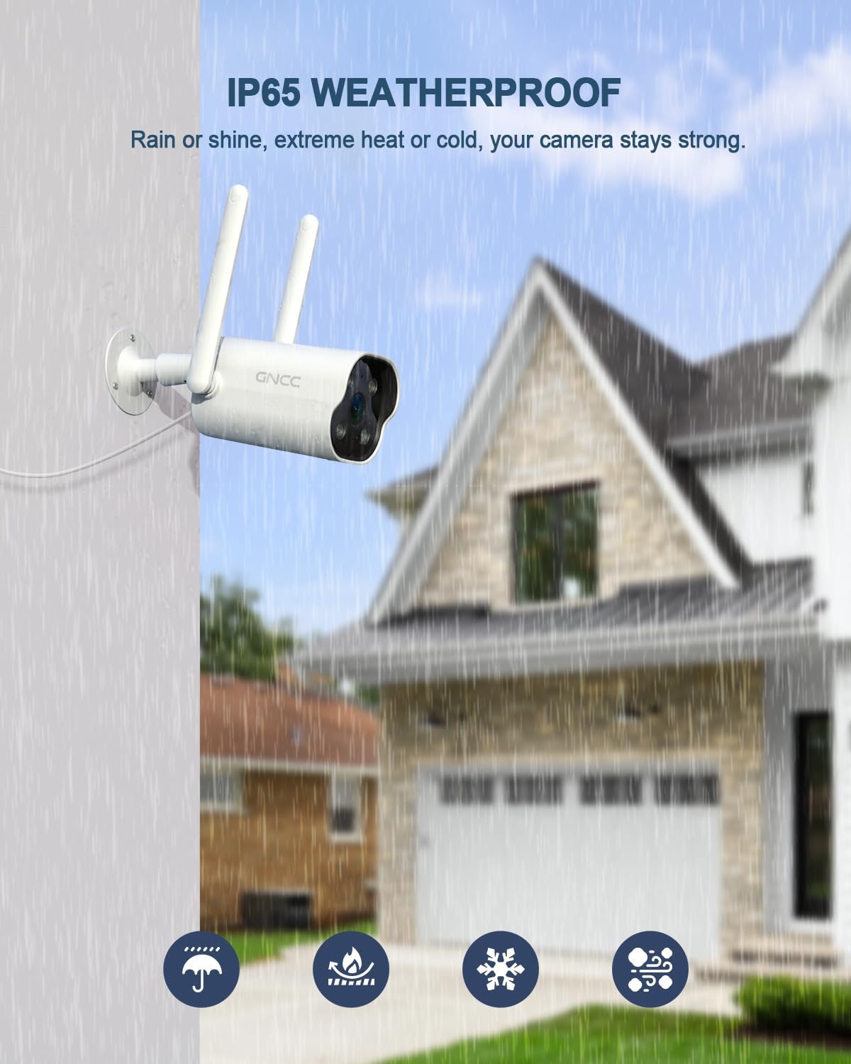 GK1 2K Wifi Outdoor Security Camera, 360° Camera With Full Color Night Vision, IP66 Waterproof, Auto-Tracking,APP control