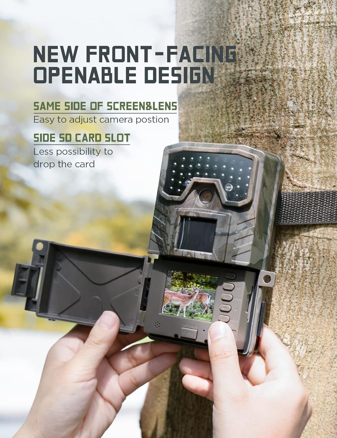 20MP 1080P Trail Camera with Professional IP66 Waterproof Design for Wildlife Watching with Low Glow IR LEDs Hunting Cam