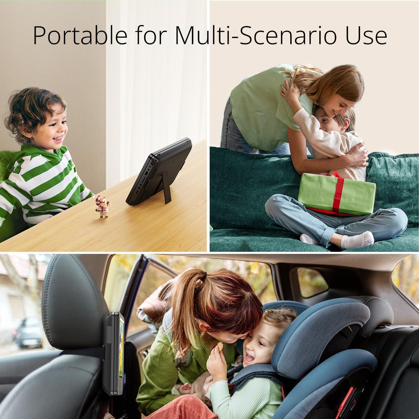 Cocobear 10.5" Portable DVD Player w/ Dual Screen, Remote, USB, 1080p, Mount Brackets – 2-Pack