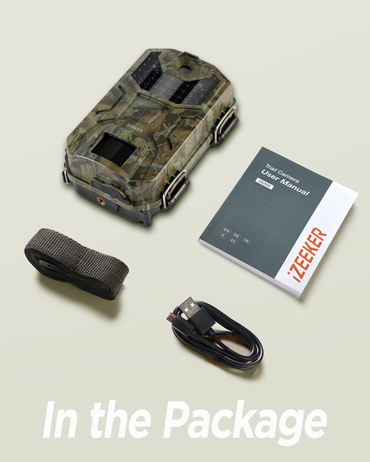Cocobear Trail Cam 32MP 1080P Night Vision, 0.2s Trigger, IP66 Waterproof for Hunting & Wildlife Monitoring