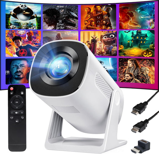 Portable Projector Bluetooth Full HD Video Projector for Home Cinema, 50% Zoom Outdoor